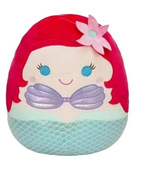 Squishmallows Mermaid Ariel Plush - Pink Hair, Purple Shell & Aqua Tail